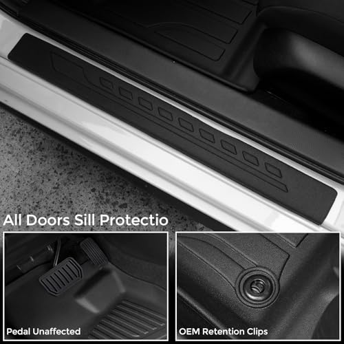Floor Mats for Honda Civic Sedan 2022-2026/Acura Integra 2023-2026, All Weather Floor Mats Trunk Cargo Liner and Door Sill Guards Accessories, Full Coverage Set (Gas Only, Not fit Manual) - style: For Honda Civic | 2022-2026