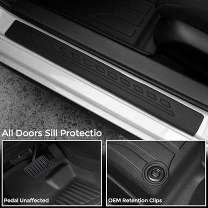 Floor Mats for Honda Civic Sedan 2022-2026/Acura Integra 2023-2026, All Weather Floor Mats Trunk Cargo Liner and Door Sill Guards Accessories, Full Coverage Set (Gas Only, Not fit Manual) - style: For Honda Civic | 2022-2026