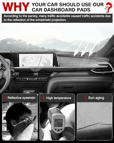 Autorder Dashboard Cover Mat Fit for 2023-2025 2026 Toyota Crown Accessories Dash Cover Flannel Dash Mat Sunshade Glare UV Rays Protector - size: 2023-2026 Toyota Crown