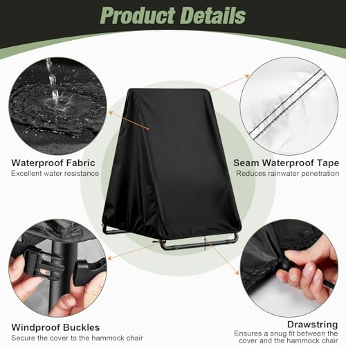 Kasla Hammock Chair Stand Cover, Waterproof Covers for Hanging Swing Chair Indoor Outdoor Patio Yard (Custom Cover) - size: Custom Cover