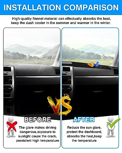 Autorder Dashboard Cover Mat for 2008 2009 2010 Dodge Charger Accessories Dash Cover Flannel Dash Mat Sunshade Glare UV Rays Protector - size: 2008-2010 Dodge Charger