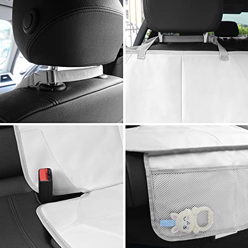 Car Seat Protector for Child Car Seat, Durable 600D Fabric Waterproof Car Seat Cover with Thick Pad Non-Slip Backing，No Imprints (Light Gray-1 pc) - color: Light gray-1 pc