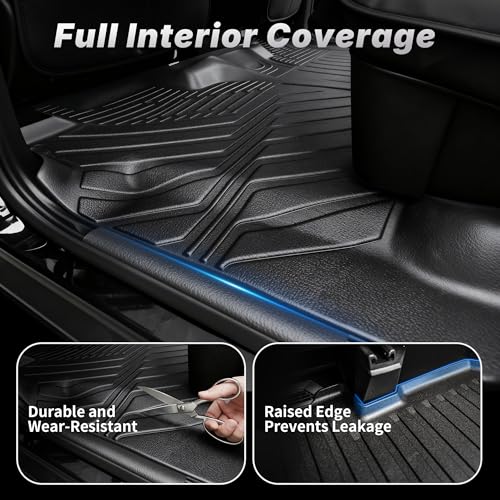 OEDRO Floor Mats Fit for Toyota Tacoma 2024 2025 2026 Double Cab Auto Trans (NOT for Hybrid), Custom TPE All Weather Floor Liners for Tacoma TRD/SR/SR5/limited Car Front&Rear 2 Row Mats - style: 2024-2026 Double Cab