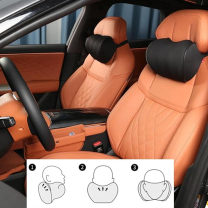 2 pcs Car Neck Pillow Car Headrest Pillow for Driving 100% Memory Foam,Car Pillow Headrest Comfortable Ergonomic Design (Black) - size: Black-02