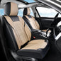 Seat Covers, Car Seat Covers Front Seats, Luxury Nappa Leather Seat Covers, Breathable and Waterproof Car Seat Protector 2 Seat, Automotive Seat Covers Universal for Most Cars-Black&Beige
