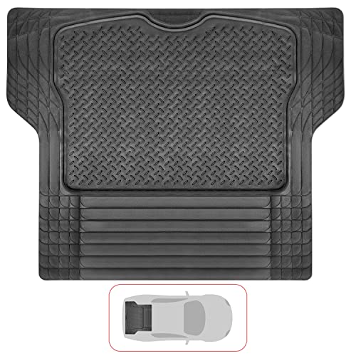 VaygWay Heavy Duty Cargo Liner Trunk Floor Mat – All Weather Trunk Protection Floor Mat - Black Rubber Trimmable Durable Cargo Auto Mat – Universal Fit Car SUV Truck Auto - style: Cargo Floor Mat