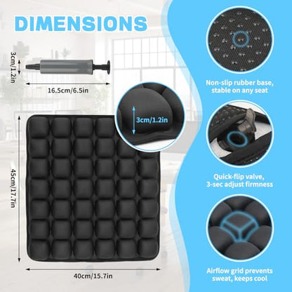 Sondor Travel Seat Cushion- Airplane seat Cushion for Long Flights, Inflatble seat for Office，Chairs,Car and Wheelchair.Portable and Ergonomically Designed Cushion.