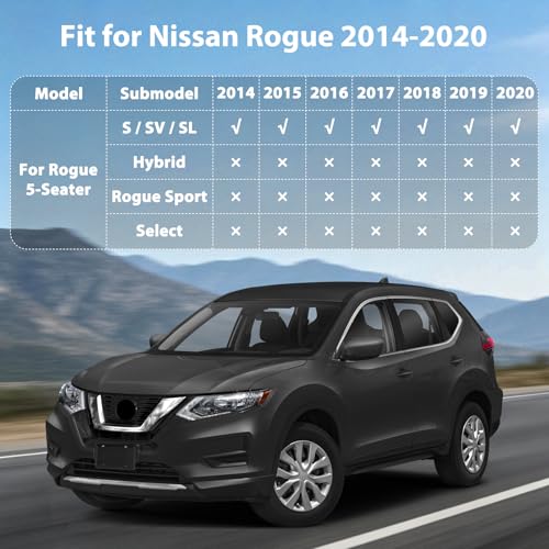 Floor Mats & Cargo Liner for 2014-2020 Nissan Rogue (Not for Sport/Hybrid/Select/7-Seater), All Weather TPE Floor Liners Custom Fit Rogue Heavy Duty Car Mats 1st & 2nd & Trunk Mat Accessories Black - style: 13) For Nissan Rogue | 2014-2020 | Combo Set