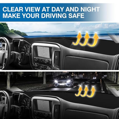 KUST Dash Cover for 2014-2018 Chevy Silverado/GMC Sierra 1500,2015-2019 Chevrolet Silverado/GMC Sierra 2500HD 3500HD (NOT Covering the Speaker Holes) Dashboard Cover Polyester Non-Slip Black - size: Silverado 14-18(Black)