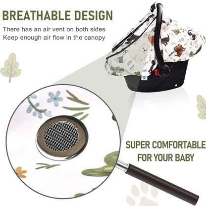 Waterproof Baby Car Seat Cover，YVMVDV Patented Cold Weather Carseat Cover for Babies,Infant Car Seat Cover Canopy for Boy Girls, Keeps Babies Warm and Cozy (Cute Dog) - color: Colorful Dog