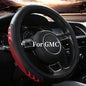 Yangday Leather Steering Wheel Cover for GMC Sierra 1500 2500 3500, 14.5-15 inches Car Steering Wheel Cover with Anti-Slip Massage Particle (Red) - color: Red