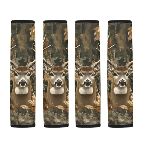 Dolyues Seat Belt Cover Pad for Kids Deer Hunting Camo Theme Seatbelt Cushion for Women Universal Fit for SUV Truck Sedan Shoulder Strap Padding 2-Piece - color: Deer Hunting Camo Theme