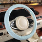 14 inch Steering Wheel Cover for Prius Civic, Nappa Microfiber Leather Non-Slip Breathable Fabric, Warm in Winter and Cool in Summer, Blue Small 13.5 inch to 14 inch - color: Blue, size: Round-S[13.5''-14'']
