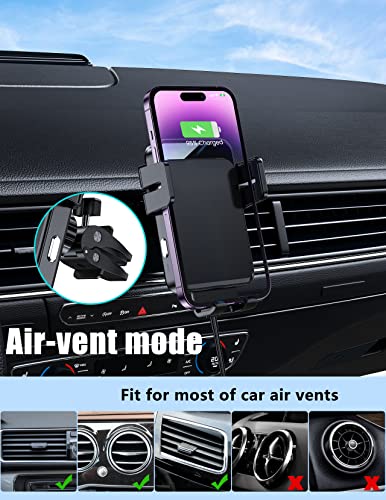 Wireless Car Charger, MOKPR 15W/10W/7.5W Cup Holder Phone Mount, Auto Clamping Fast Charging Car Mount, Air Vent Phone Holder for iPhone 16 15/14/13/12 pro/12/11/XS/X/8, Samsung S23/S22/S10/S9/S8, etc - style: Cup holder