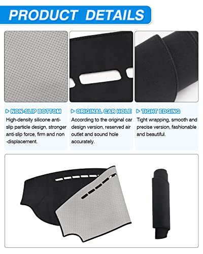 CARTIST Dashboard Cover Compatible with Kia Soul 2014-2019 Accessories Dash Cover Mat Non-Slip Pad Carpet Anti-Glare - size: Kia Soul 2014-2019