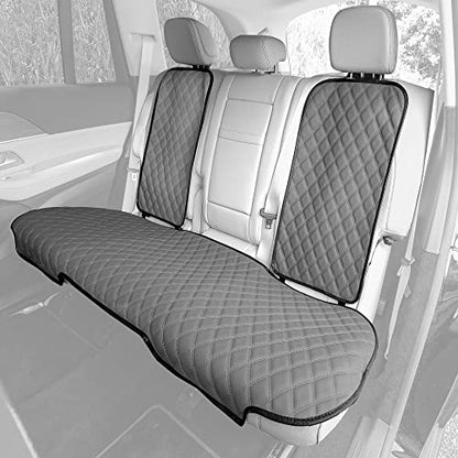 FH Group Car Seat Cushion Rear Set Faux Leather Automotive Seat Cushions - Universal Fit, Rear Car Seat Cushion, Car Seat Cushions With Non-slip Silicone Backing for SUV, Sedan, Van Gray - color: Gray, style: Rear Set