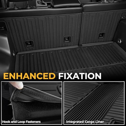 Floor Mats for Jeep Cherokee 2019-2023, All Weather Floor Mats Trunk Cargo Liner with Backrest Protectors and Door Sill Guards Accessories, Full Coverage Set