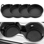 SINGARO Car Cup Holder Coaster, 4PCS Silicone Cup Holder Insert, Universal Non-Slip Cup Holders, Car Interior Accessories for Women and Man, Black - color: Black