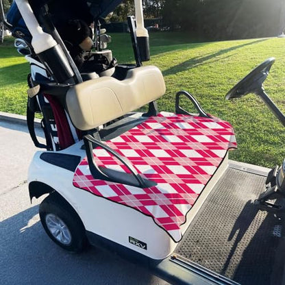 Golf Cart Seat Covers Golf Cart Seat Towel Blanket Group - color: Pink Diamond Grid