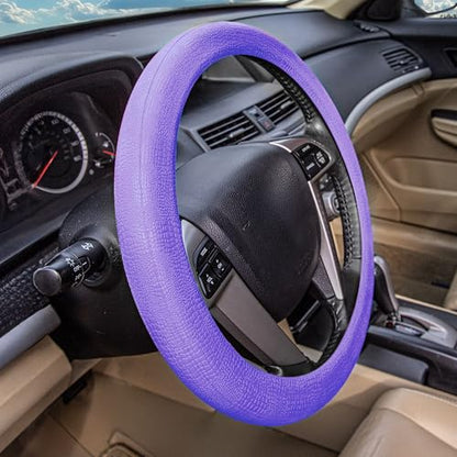 FH Group Universal Fit Silicone Snake Pattern with Massaging Grip Steering Wheel Cover fits most Cars, SUVs, Trucks, and Vans Purple - color: Purple
