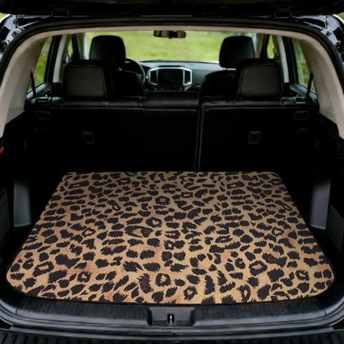 Car Trunk Mat - Universal Size 29" x 39", Leopard Print Pattern Cargo Liner, Car Accessory for SUVs/Sedan/Wagons, Durable Protective Mat, Trunk Liner for Families/Travel Enthusiasts - style: Leopard Print-3
