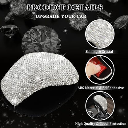 TOMALL Bling Gear Shift Knob Cover Compatible with Nissan Sentra Altima 2020-2025 for Versa Kicks Shifter Panel Interior Shift Gear Lever Cover Trim Crystal Bling Decorations for Car Shiny Accessories