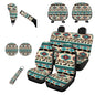 Horeset Aztec South Auto Seat Cover Set of 11 with Car Seat Headrest Cover Lanyards Key Chain Cup Pad Gear Shift Knob & Handbrake Sleeve Car Accessories for Men Women - color: Aztec South