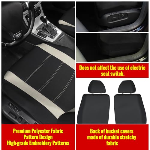 AUTOYOUTH Auto Car Front Seat Covers Bucket Seat Cover Automotive Universal Fit for Sedan Truck Trend Car Accessories - Beige - color: Beige