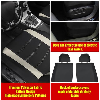AUTOYOUTH Auto Car Front Seat Covers Bucket Seat Cover Automotive Universal Fit for Sedan Truck Trend Car Accessories - Beige - color: Beige