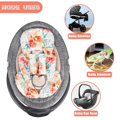 GFU Infant Stroller mat, Fits for Stroller, Swing, Flowers - color: Pink Flowers