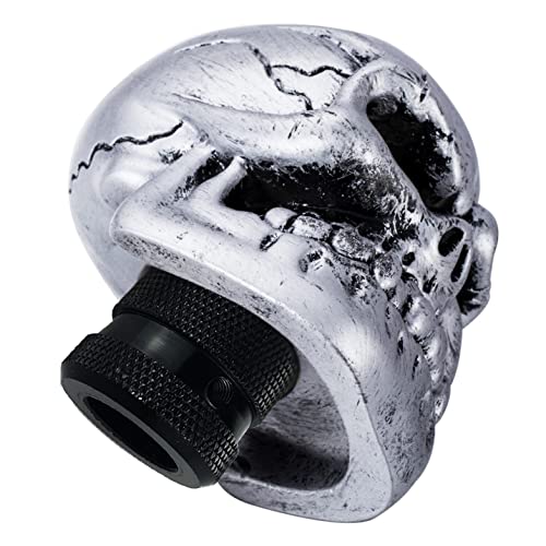 Skeleton Shifter Knobs Skull Gear Lever Handle Car Shift Head Fit Most Manual Automatic Transmission Vehicles, Silver - color: Silver