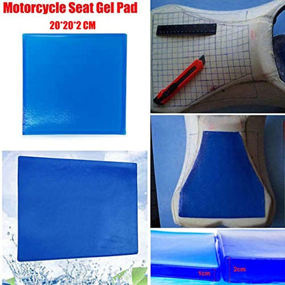 Motorcycle Seat Gel Pad Shock Absorption Mats Reduce Fatigue Comfortable Soft Cooling Fabric Cushion DIY Seat Pad Car Seat Driver Office Chair Seat Cushion(20 x 20 x 2cm) - size: 20 x 20 x 2cm