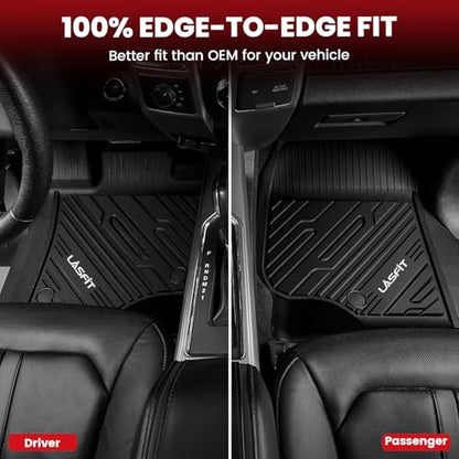 LASFIT Floor Mats for Ford F250 F350 F450 2017-2026 Crew Cab Front Bucket Seat (Not Fit Row Bench Seating) Floor Super Duty All Weather Protector TPE Car Floor Liner, only 1st, 2pcs Black - style: 2) SuperDuty| 17-26 | 1st Row Carpet Floor Only