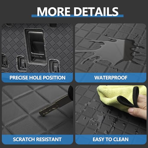 Cargo Mat Compatible with 2025 2021-2024 Toyota Sienna (with Spare Tire) - Custom Fit PU Leather Cargo Liner and Backrest Protector- All Weather Full Coverage Waterproof Trunk mat for Sienna - style: (5)Toyota Sienna 2021-2025 Cargo Mat(with spare tire)