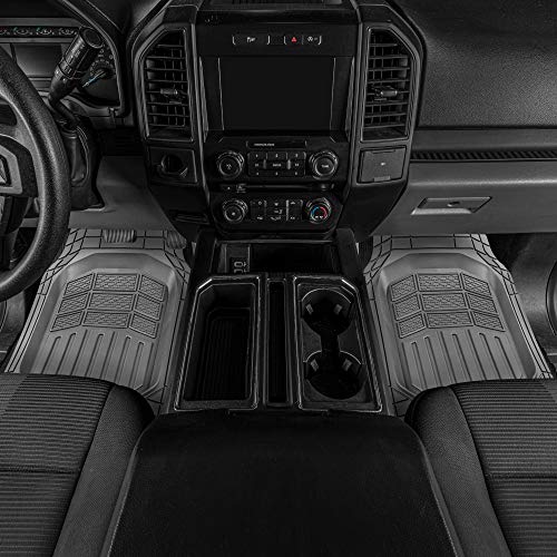 Cat® CAMT-9014 (4-Piece) Heavy Duty Deep Dish Rubber Floor Mats, Trim to Fit for Car Truck SUV & Van, All Weather Total Protection Durable Liners - color: Gray, style: CAMT-9014