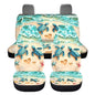 Beach Sea Turtle Car Seat Covers Set for Front and Rear 4 Pack Universal Vehicle Bucket Seat Pad Breathable Split Bench Seat Protector Full Set Travel Seat Cushion Covers Set - color: Beach Turtle