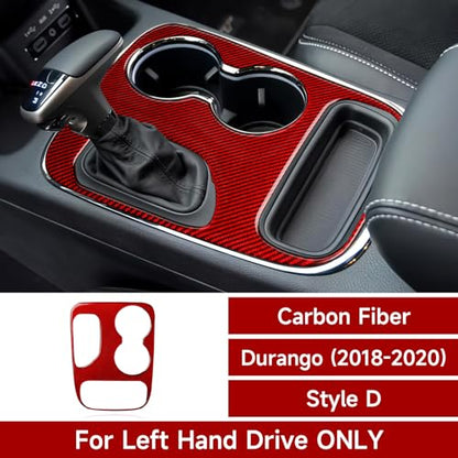 Car Gear Shift Panel Decals for 2018-2020 Dodge Durango Accessories Carbon Fiber Interior Stickers, D - color: Gear Shift Panel, D