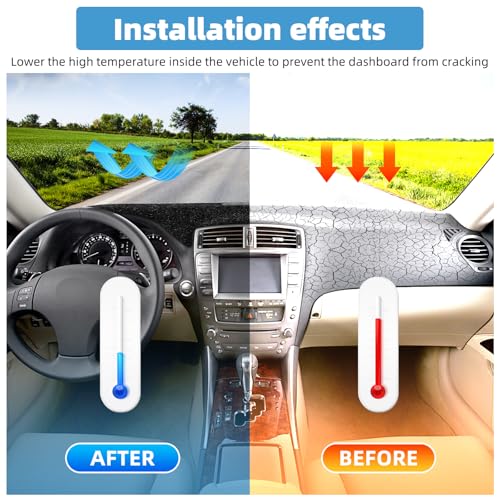 Dash Cover Mat for Lexus IS250 IS350 IS200 IS300 ISF XE20 2006-2013 Non-Slip Dashboard Cover Mat Sunshade UV Rays Protector Interior Accessories - size: Compatible with XE20 2006-2013