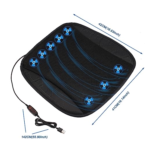 Universal Ventilated Car Seat Cushion with USB Interface Quick Cooling Three-Speed Adjustable Seat Cushion Suitable for All Car Seats, Home and Office Chairs (Style-B) - style: Style-B
