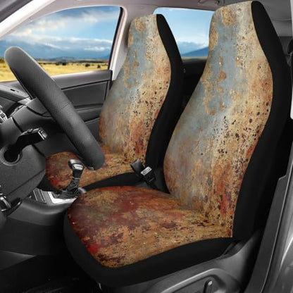 Pehede Car Seat Cover Rusty Iron Front for Cars, Easy to Install Cover Set, Accessories Auto Trucks Van SUV,2 Packs - color: Multi32