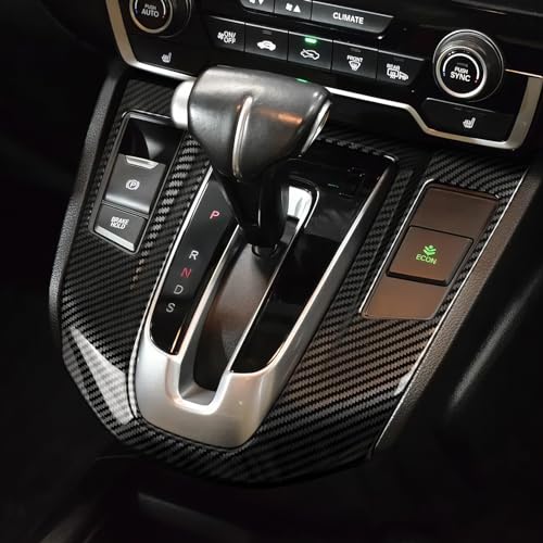 Gas Gear Shift Panel Decals for Honda CRV 2017 2018 2019 2020 2021 2022 Accessories CR-V ABS Carbon Fiber Interior Stickers - color: Gas Gear Shift Panel