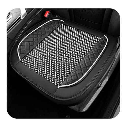 Car Seat Cover, Leather Vehicle Front Bottom Seat Cushion Cover with Storage Pocket, Anti-Slip Bottom Seats Protector Luxury Interior Decor for Most Car Trucks SUVs (Knitting, Black+White) - color: Knitting, Black+White