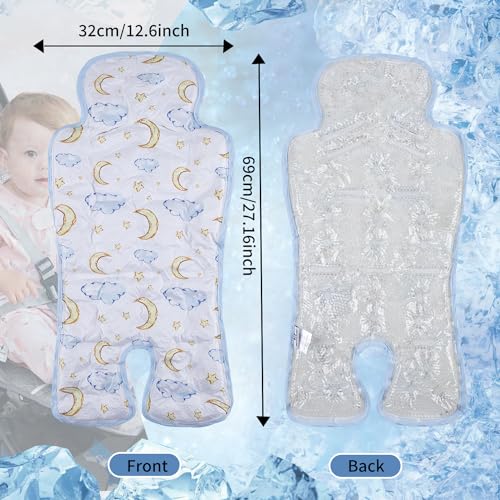 Miracle Baby Gel Car Seat Cooling Pad, Baby Stroller Ice Cooler Mat Summer Cooling Seat Liner for Babies(1 Pack) - color: Moon