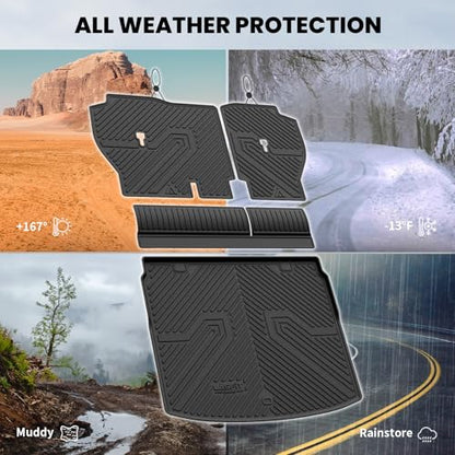LASFIT Cargo Mat with Backrest Mat for Honda CR-V 2026 2025 2024 2023 (Gasoline & Hybrid & e:FCEV), All Weather Custom Fit TPE Trunk Mat Trunk Liner Cargo Liner with Seatback Mat (Upper Position) - style: 2）For Honda CR-V | 2023-2026 | Cargo Mat with Back
