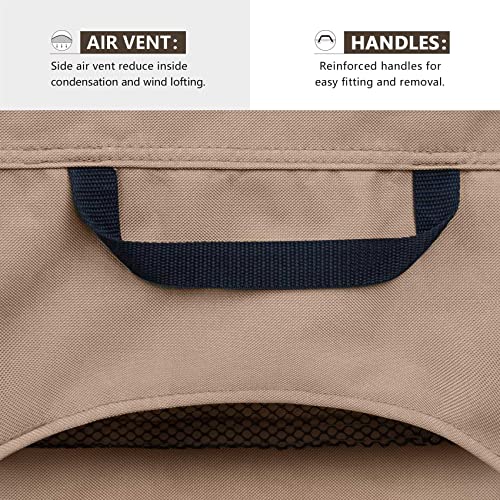 ULTCOVER Waterproof Outdoor Sofa Cover - Heavy Duty Patio Bench Covers 58W x 28D x 35H inch - color: Brown-30"Deep, size: 58"x28"x24"/35"(H)