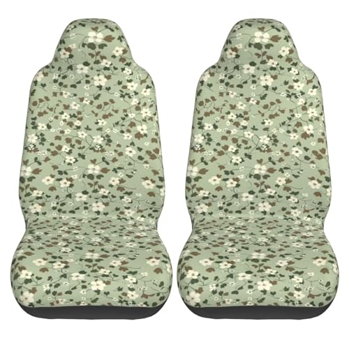 Green Leaf Seat Covers Cute Bucket Seat Cover Universial Fit for SUV Truck Van Sedans Auto Accessories Bucket Seat Covers Protectors Women Girls Men Set of 2 - color: Green Leaf