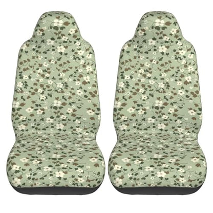 Green Leaf Seat Covers Cute Bucket Seat Cover Universial Fit for SUV Truck Van Sedans Auto Accessories Bucket Seat Covers Protectors Women Girls Men Set of 2 - color: Green Leaf