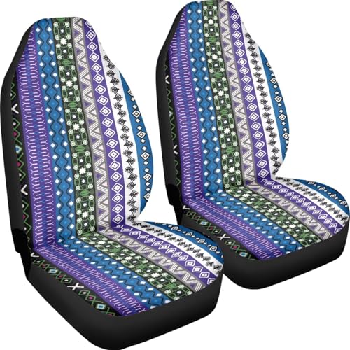 Baga Ethnic Striped Print Print Car Seat Covers for Women Men,Universal Auto Front Seats Protector Fits for Car,SUV Sedan,Truck - color: Baga Ethnic Striped Print 86
