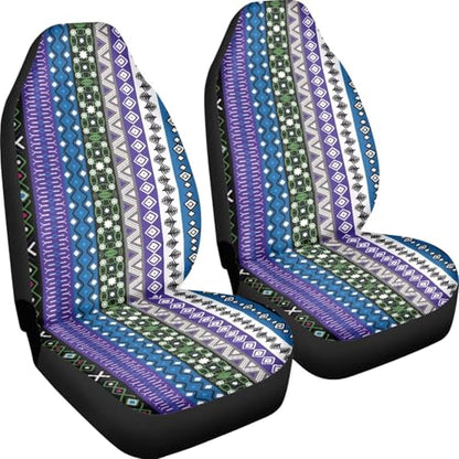 Baga Ethnic Striped Print Print Car Seat Covers for Women Men,Universal Auto Front Seats Protector Fits for Car,SUV Sedan,Truck - color: Baga Ethnic Striped Print 86