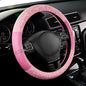 Road Comforts Leopard Steering Wheel Cover for Women, Cute Anti-Slip Microfiber Leather, Universal Fit 14.5-15 Inch Round Steering Wheel - Full Pink - color: Round All Pink